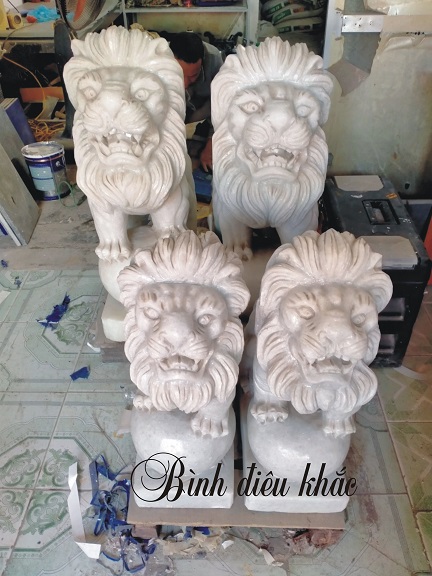 Tượng sư tử đá phong thủy chế tác tại binhbiamo.com